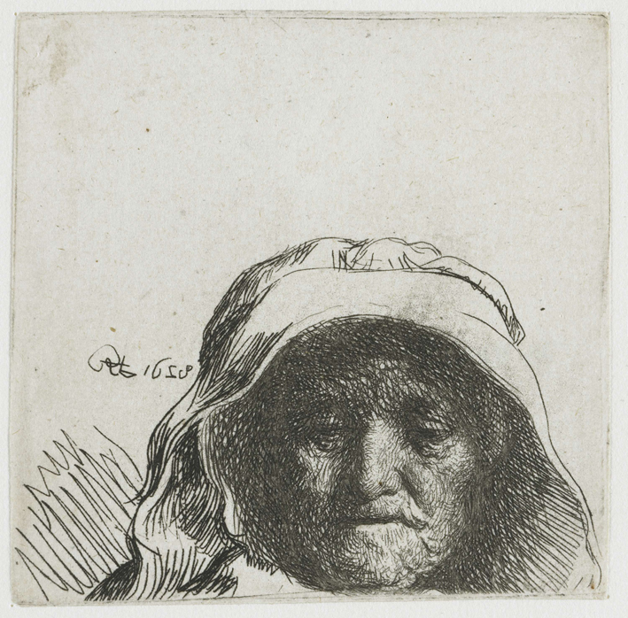  伦勃朗·梵·莱茵 Rembrandt van Rijn——沧桑的老妇人素描